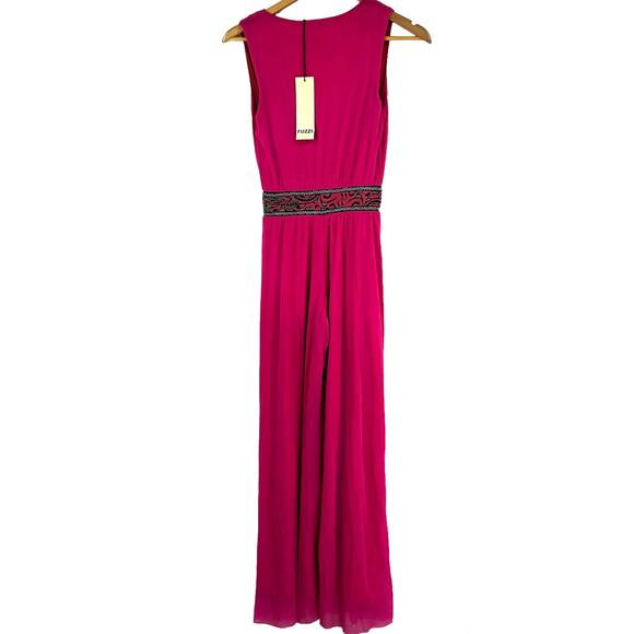Fuzzi Jean Paul Gaultier NWT Sleeveless Chiffon Wide Leg Jumpsuit Pink Size XS - Picture 5 of 11